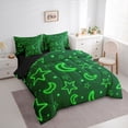 thumbnail image 3 of Homewish Neon Green 7-Piece Twin Bedding Sets,Kawaii Stars Moon Bedding Comforter Set,Cute Cartoon Pattern Sheet Sets For Girl Boy,Ultra Soft Home Decor Reversible, 3 of 8