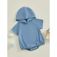thumbnail image 3 of Bagilaanoe Newborn Baby Boys Rompers Short Sleeve Hooded Bodysuits 3M 6M 12M 18M Infant Summer One Piece Jumpsuit, 3 of 9