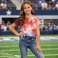 thumbnail image 4 of NAISIBABY Kids Girls 4th of July T-Shirt, Round Neck Patriotic Prints Short Sleeve Summer Fashion Tee Coffee Size 7-8, 4 of 6