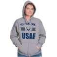 thumbnail image 3 of US Air Force Fly Fight Win USAF Zip Up Hoodie Men's Women's Brisco Brands X, 3 of 6