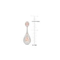 thumbnail image 2 of 2.80 Carat (Ctw) Morganite Dangle Drop Earrings in 14k Rose Gold Rose with Diamonds (1.0 Carat) for Women, 2 of 4