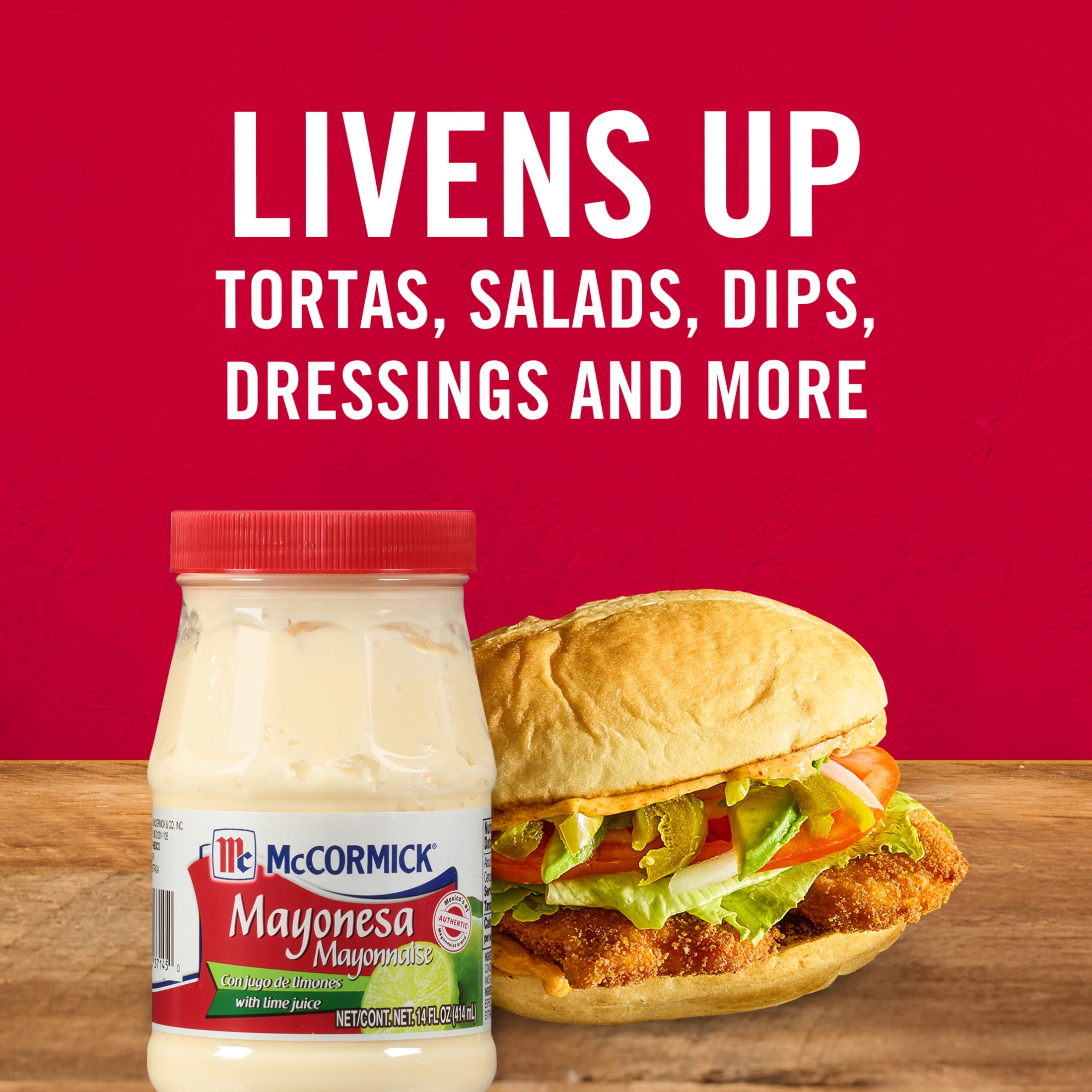 (3 pack) McCormick Mayonesa (Mayonnaise) With Lime Juice, 14.0 fl oz Jar