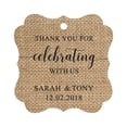 thumbnail image 1 of Darling Souvenir Fancy Frame Custom Paper Tags Thank You For Celebrating With Us Wedding Favor Gift Hang Tags-Burlap-50 Tags, 1 of 1