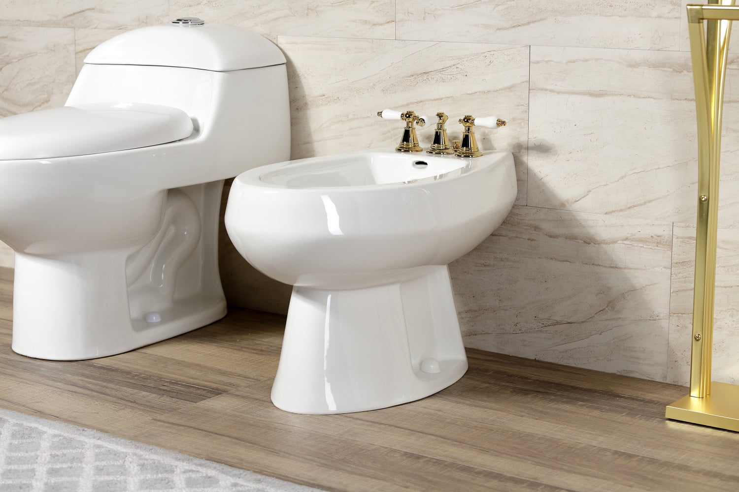 Kingston Brass KB322PL Victorian Three-Handle Bidet Faucet, Polished Brass