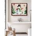 thumbnail image 6 of Christmas Snowman Canvas Print Wall Art Winter Xmas Pine Tree Snow Linen Red Plais Pictures Painting Morden Artwork for Living Room Bedroom, Ready to Hang - 12"x16", 6 of 6