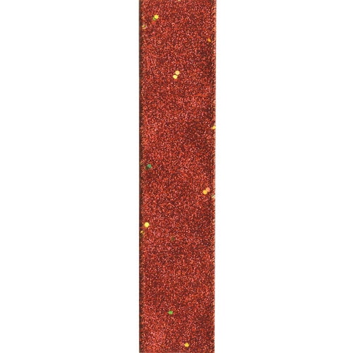 2.5 Glitter On Metallic Ribbon: Orange (10 Yards) [RJ603020] 