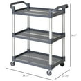 thumbnail image 3 of HOMCOM Utility Cart on Wheels, 3-Tier Rolling Cart for Kitchen, Grey, 3 of 10