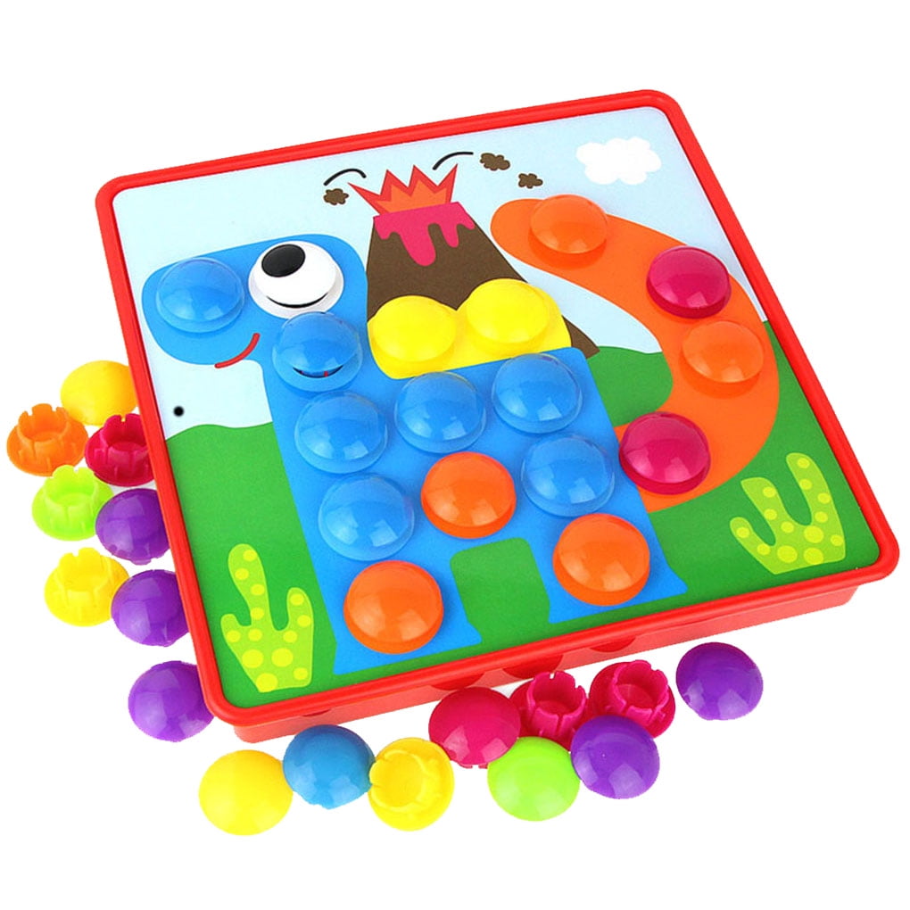 fashionhome Kids Puzzles Peg Board Children Cartoon Design Mushroom