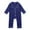 Blue, variant on TOOYOU Girls Romper Baby Silk Pajamas Button Down Long Sleeve Satin Pj'S Jumpsuit Holiday Pajama Playsuit Bodysuits For Toddler ,Size 18-24 Months Blue