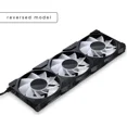 thumbnail image 2 of Phanteks M25-120 Gen2 Reversed Blade Triple Pack, 3x 120mm ARGB High Performance Cooling Fans, Daisy-chain Unified Fan Frame, Infinity Mirror hub, single cable connection, Black, 2 of 7