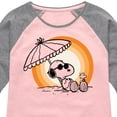 thumbnail image 3 of Peanuts - Summer Edition - Snoopy & Woodstock Relaxing - Toddler & Youth Girls Raglan Graphic T-Shirt, 3 of 4