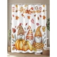 thumbnail image 4 of Fall Shower Curtain Gnome Pumpkin Shower Curtains for Bathroom Thanksgiving Decor, Waterproof Polyester Shower Curtain Set with Hooks, Extra Long 72" x 84" Maple Leaves Mushrooms, 4 of 6