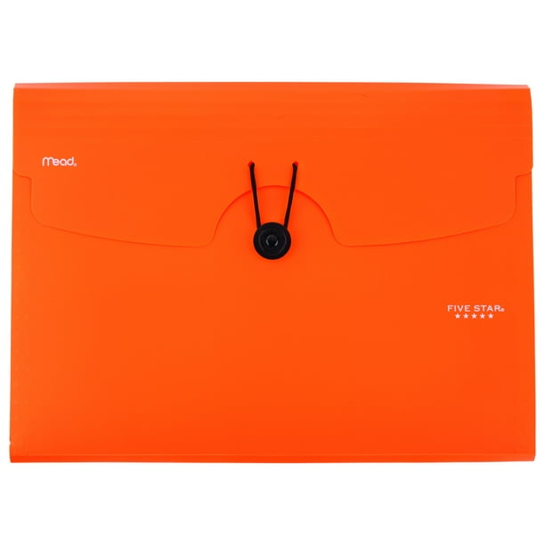 Five Star 6Pocket Expanding File, 13" x 9 1/4", Bright Orange