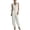 #0325-White, variant on Pounoo Women's Jumpsuits V Neck Sleeveless Tie Waist Solid Jumpsuit Daily Wear Lightweight Breathable Loose Fit Casual Jumpsuits Gift