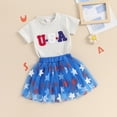 thumbnail image 3 of Toddler Baby Girl 4th of July Outfit American Flag T-Shirt And Tulle Tutu Skirts Set Kids Fourth Of July Dress Summer Clothes, 3 of 7