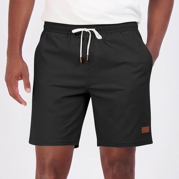 Men's Summer Cotton Linen Shorts Vintage Loose Fits Drawstring Short Mens Casual Solid Elastic Waist Lightweight Breathable Short Pant