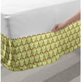 thumbnail image 2 of Abstract Bed Skirt, Intertwined Geometric Shapes Nostalgic Inspired, Elastic Bedskirt Dust Ruffle Wrap Around for Bedding Decor, 4 Sizes, Yellow Multicolor, by Ambesonne, 2 of 2