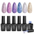 thumbnail image 1 of Kit de esmaltes de uñas Beetles Reflective Glitter, 6 colores, 7,5 ml, 1 of 9