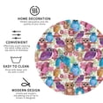 thumbnail image 3 of Honeii Watercolor Owl print Leather Coaster Set of 4, ideal for safeguarding your furniture from drinks spills and effortless cleanup-Round Shape, 3 of 6