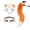Orange White, variant on Plush Cat Ears and Tail Costume,Wolf Fox Ears Long Tail and Leather Neck Chocker Set for Halloween,Fox Wolf Ears Headband Animal Cosplay Party Costume