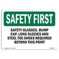 thumbnail image 1 of SignMission OS-SF-A-1218-L-10950 Premier Signe de Sécurité OSHA de 12 x 18 Po - Lunettes de Sécurité et Capuchon de Protection et Chaussures de Sécurité, 1 of 1