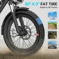 thumbnail image 5 of 5TH WHEEL W11B-W 20" Fat Tire Electric Bike, 500W Foldable Adult E-bike with 48V 15.6Ah Removable Battery, Electric Bicycle with 7 Speed, UL2849, White, 5 of 10