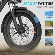 5TH WHEEL W11B 20 Fat Tire Electric Bike, 500W Foldable Adult E-bike with 48V 15.6Ah Removable Battery, Electric Bicycle with 7 Speed, UL2849, White