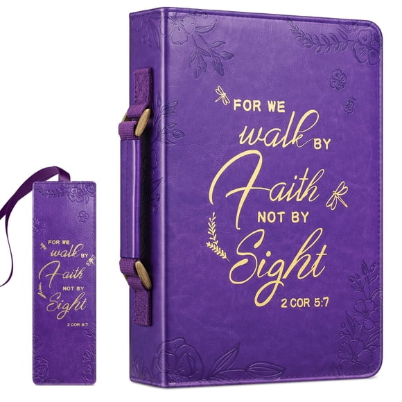 Funda de libro FINPAC, tamaño grande, piel vegana, color morado, 30 x 21 x 6 cm