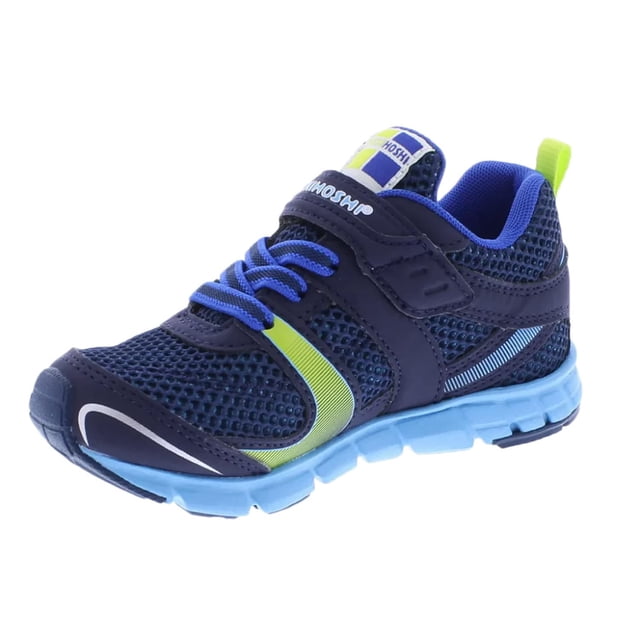 Zapatos TSUKIHOSHI Velocity Kids con cierre de correa azul marino/cielo - 12.5