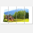 thumbnail image 2 of Small Wooden Home in Mountains - Landscape Canvas Art Print, 2 of 3