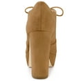 thumbnail image 4 of Unique Bargains Women's Platform Block Heel Lace Up Ankle Boots, 4 of 7