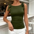 thumbnail image 5 of MAFYTYTPR Women's Tie Shoulder Boat Neck Tank Tops Spring Summer Solid Color Fitted Casual Tops for Everyday Wear 1PC S-XXL, 5 of 8