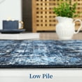 thumbnail image 3 of Hasoo Area Rug 4' x 6' Vintage Distressed Floral Area Rug for Living Room Washable Soft Indoor Floor Carpet, Navy, 3 of 5
