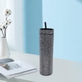 thumbnail image 4 of Vaso con pajita y tapa, ideal para bebidas frías, café helado y agua. Plastico Negro 450ml, 4 of 7
