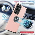 thumbnail image 4 of Hidden Series Galaxy S23 Ultra Case 5G,[No Fall-Off Kickstand] 360°Metal Ring, 15Ft Military Grade Shockproof Protective Phone Case Designed for Samsung Galaxy S23 Ultra, Pink, 4 of 15
