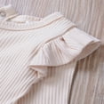 thumbnail image 4 of Infant Newborn Baby Boy Girl Long Sleeve Romper Cotton Ruffled Solid Color Bodysuit, 4 of 6