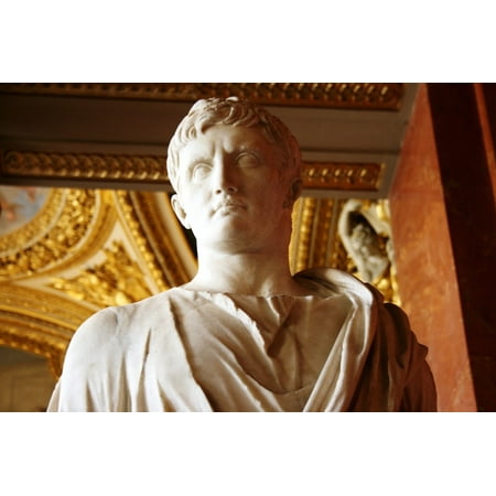 Canvas Print Louvre Sculpture Roman Emperor Augusto Stretched Canvas 10 x