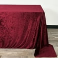 thumbnail image 4 of YOUR CHAIR COVERS - 90 x 132 Inch Rectangular Crushed Velvet Tablecloth for Weddings, Quinceanera, Events or Baby Shower - Burgundy, 4 of 6