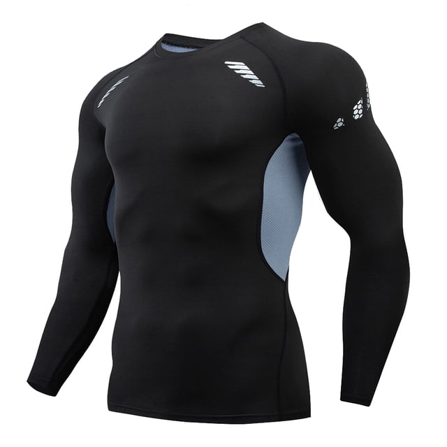 Guardurnaity Ropa interior térmica para hombre, medias elásticas deportivas de secado rápido, para esquiar, correr, capas Base cálidas, ropa deportiva de Camisetas XXXL 1609 gris Guardurnaity AP013385-48