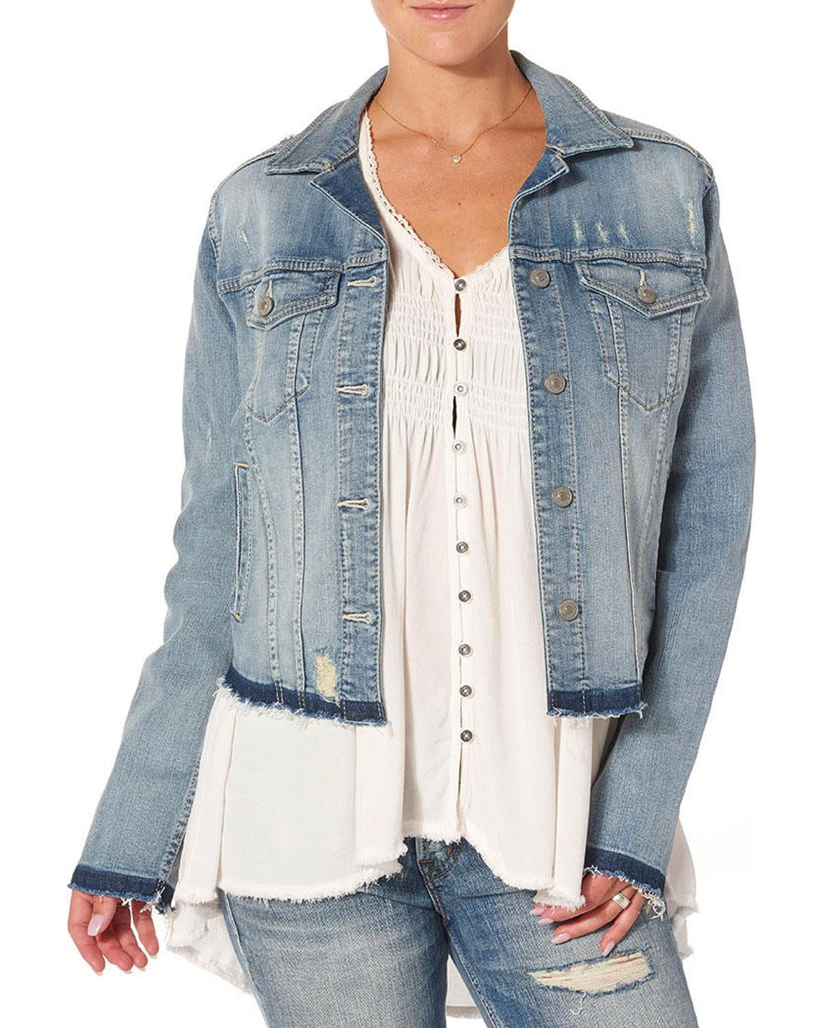 silver denim jacket