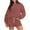Brown, variant on Women's Fleece Solid Outfits Trendy Crew Neck Pullover Sweatshirt Casual Drawstring Shorts with Pockets Crew Neck Oversize Tracksuit Comfy Tunic Clothes 2 PCS,Brown,X-Large