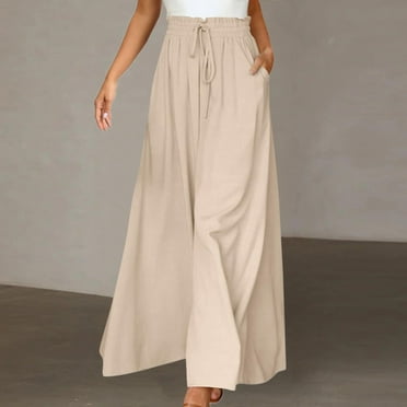 Wide Leg Pants for Women Clearance Business Work Wide Leg Breathable Women’s Pants Elastic Lightweight High Waist Casual Pants Women Deals Of the Day Clearance