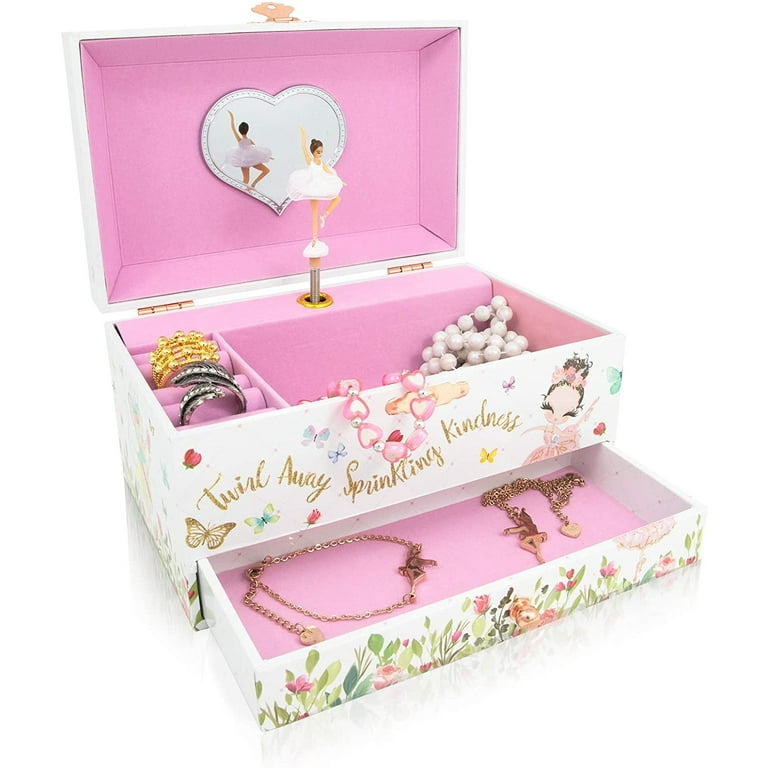 Homgreen Musical Ballerina Jewelry Box for Girls & Little Girls