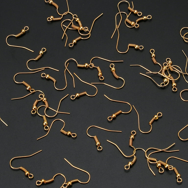 TINYSOME 100Pcs Silver Gold Fishhook Earring Hooks Hypoallergenic