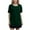 Dark Green, variant on MIXUE Womens Summer Tops Summer Solid Color Fashion Round Neck Plus Size Short Sleeve Pullover T Shirts Holiday Wear,Orange,L