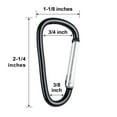 thumbnail image 2 of GOGO 60Pcs D-shaped Carabiner with Spring Snap Hooks, 2 Inch Carabiner Clip Key Holders - Black, 2 of 7