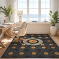 thumbnail image 3 of Design&I 8'x10' Washable Area Rug Record Retro Spinning Disc With Concentric Groove Rings Vinyl Flowing Dynamic for Living Room, Family Extra Large Skid-Resistant Low Profile, 3 of 7