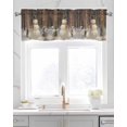 thumbnail image 2 of Christmas Linen Curtain Valance for Bedroom/Bathroom/Kitchen/Office/Living/Dining Room Window,Xmas Tree Snowman Let Snow Oil Painting Rod Pocket Topper Decorative Cafe Drapes Panel 42"x18", 2 of 6