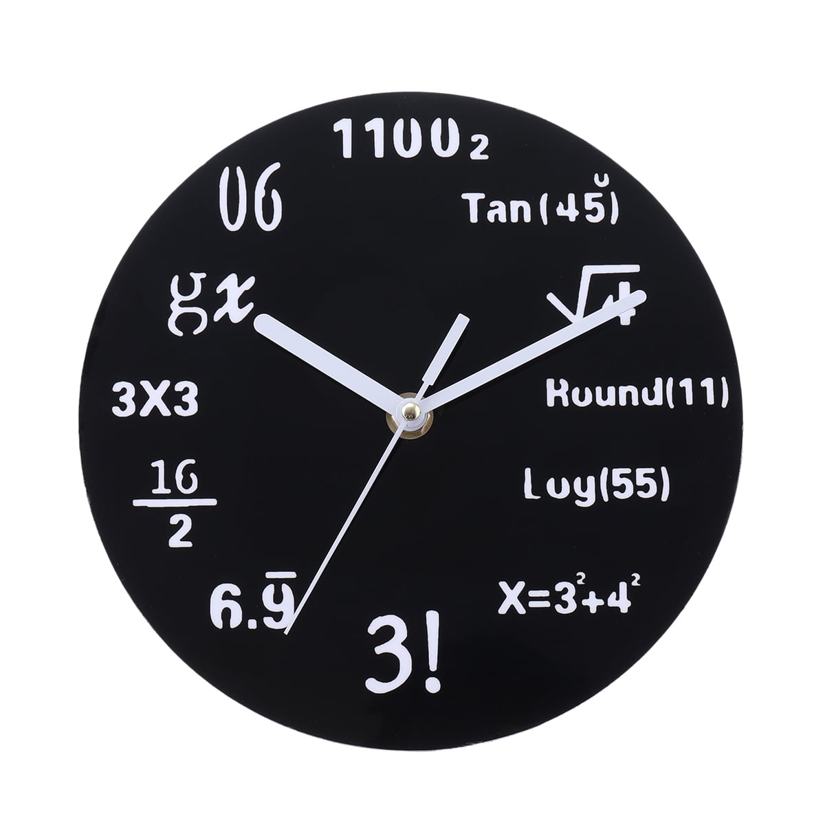 Math Quiz Clock, Unique Wall Clock , Black and White, Each Hour Marked