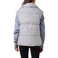 thumbnail image 3 of Chaleco acolchado sin mangas de invierno ligero para mujer Inspire Chic, con cuello alto, abrigo acolchado cálido, color gris, 3 of 6